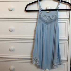Francesca’s light blue halter top